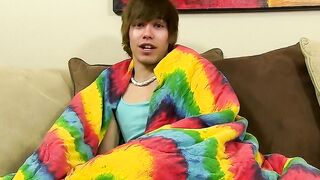 Talked with gay person toys his butt and jerks his dick solo