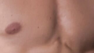 Thin twink bites fingers while without any protection by hung stepbro