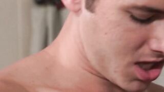 Thin twink bites fingers while without any protection by hung stepbro