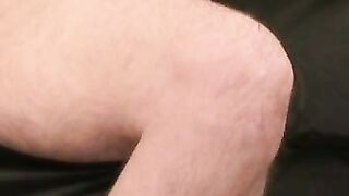 Rough older man strips and slowly tugs on his big hard meat