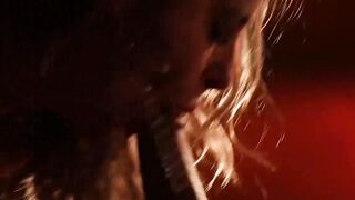 Erotic redhead MILF sucks two cocks and gets pussy fingered