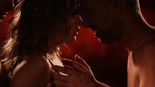 Erotic redhead MILF sucks two cocks and gets pussy fingered