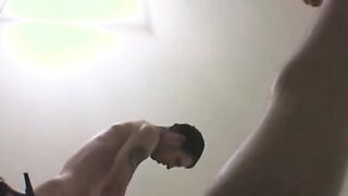 Blonde woman gets her pussy banged by two horny dudes