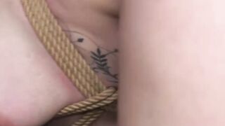 Bound blonde anal gang banged by huge cocks