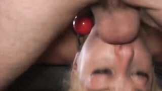 Bound blonde slave rough pounded by her trainer