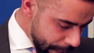 Exquisite financial specialist buttcentric bored in storage space after rimjob