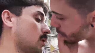 Straight Latino jock lets his friend fuck him hard bareback