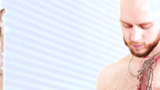 Before interracial bareback bald athlete Orson Deane rimmed