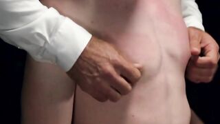 Twink mouth loaded down with socks during BDSM buttcentric play