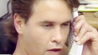 Hunks are stroking their dicks together in classic video