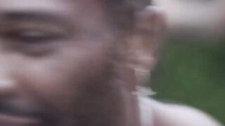 Watch this TS suck and ride two big cocks in court