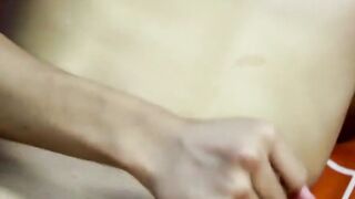 After an interview an Asian twink strips off her clothes and makes out