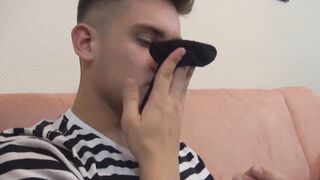 Youthful buddy sucks his toes prior to covering them with his heap