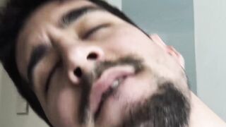 Bareback and raw cock riding with Latino who turns gay