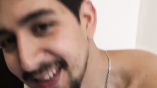 Bareback and raw cock riding with Latino who turns gay