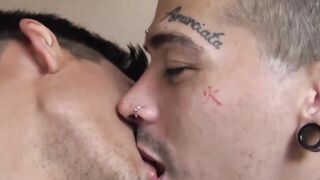 After blowjobs straight Latino jocks with tattoos pound bareback