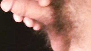 Older dude strips and tugs on his big cock and cums hard