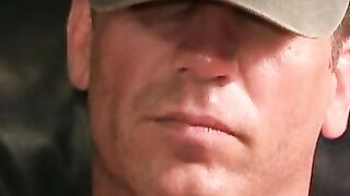 Older dude strips and tugs on his big cock and cums hard