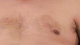 Hung mature bearded daddy tugs on his big fat cock harshly
