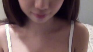 Busty Japanese cocksucker satisfied with POV toying