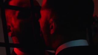 Chief makes out with accomplice prior to pounding his butt