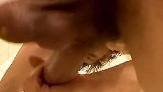 Long haired straightie strokes his hairy cock and cums