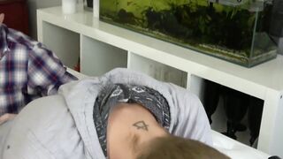 Light gay bored with new dildo and his stepbrothers dick
