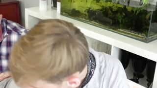Light gay bored with new dildo and his stepbrothers dick