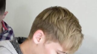 Light gay bored with new dildo and his stepbrothers dick