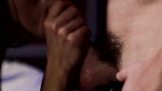 European goddess cum sprayed after blowjob and anal banging