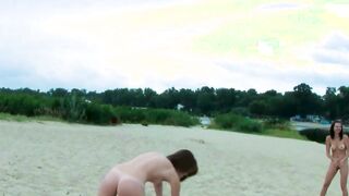 Nude beach lady with her friends