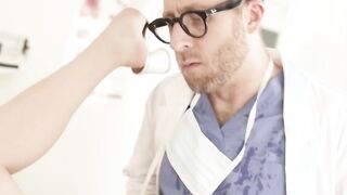 Aroused TS and her doctor bareback each others ass