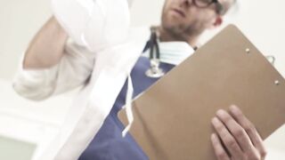 Aroused TS and her doctor bareback each others ass