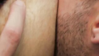 Tasteful man has his dick drooled on prior to being twisted around