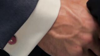 Tasteful man has his dick drooled on prior to being twisted around