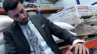 Tasteful studs go to the distribution center for badtothebone analhammering