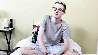 Hung blonde twink Tracker Reed works out his enormous monter dick