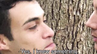 First timer in gay sex straight Latino sucks cock outdoors