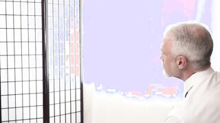 Twink strokes his dick while being crude entered evangelist