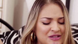 Blonde MILF Sarah Vandella scissoring with hot stepdaughter
