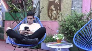 Hot pierced twink Cesar Rose fucked hard bareback outdoor