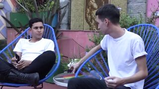 Hot pierced twink Cesar Rose fucked hard bareback outdoor