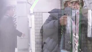 Compilation of four Japanese babes taking hot public piss