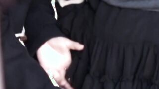 Young Japanese schoolgirl pisses herself in public for us