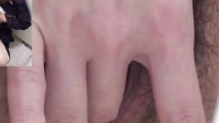 Japanese teenie plays with her hairy pussy on hidden cam