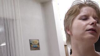 German curvy natural boobies women short hair try first 3some MMF