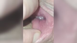 Sexy amateur girl showing off wide open pussy