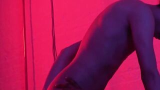 Huge black dick is pounding young man in a doglike manner while bare