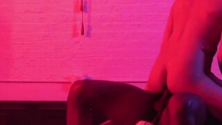 Huge black dick is pounding young man in a doglike manner while bare
