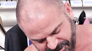 Bristly and studly stepdad barebacks his twink stepson